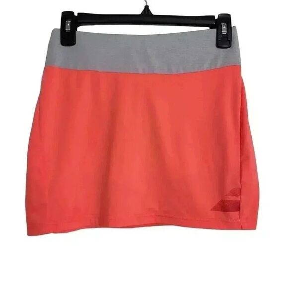 Babolat Girl's Fleuro Red & Gray Waistband Tennis Skirt w Briefs - Picture 3 of 12